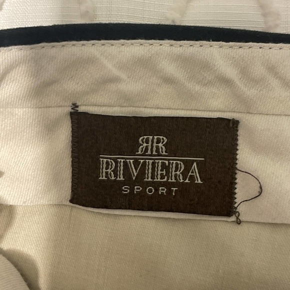 Riviera Sport Black Cotton Chinos Double Pleated Pants 34R‎ Preowned - Picture 5 of 9